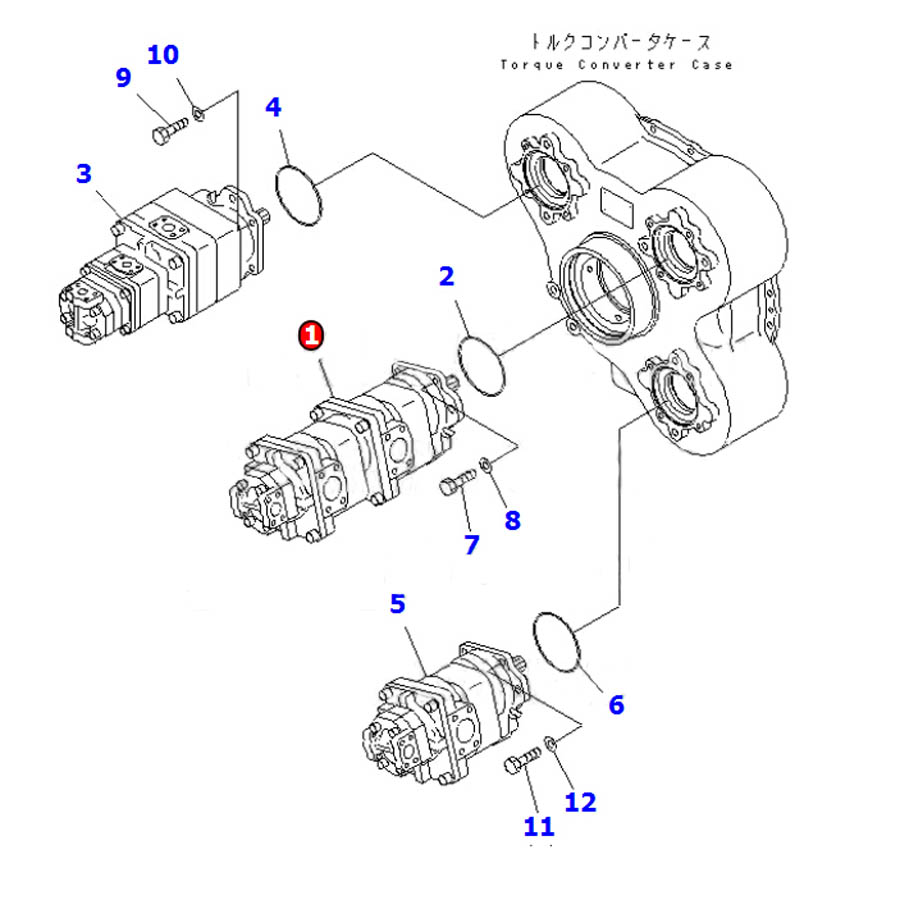 Kompatibel mit Komatsu Dump Truck HM350-1 HM350-1L Hydraulische Zahnradpumpe 705-56-34590 7055634590 HM350-1,HM350-1L