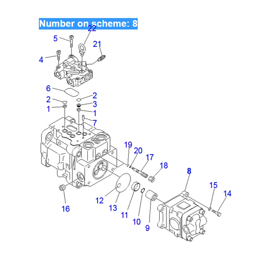 Kompatibel mit Komatsu Bagger PC40MR-1 PC40MRX-1 PC45MR-1 PC45MRX-1 Pilotpumpe 708-3S-04531 7083S04531 PC40MR-1,PC40MRX-1,PC45MR-1,PC45MRX-1,PC45MRX-1