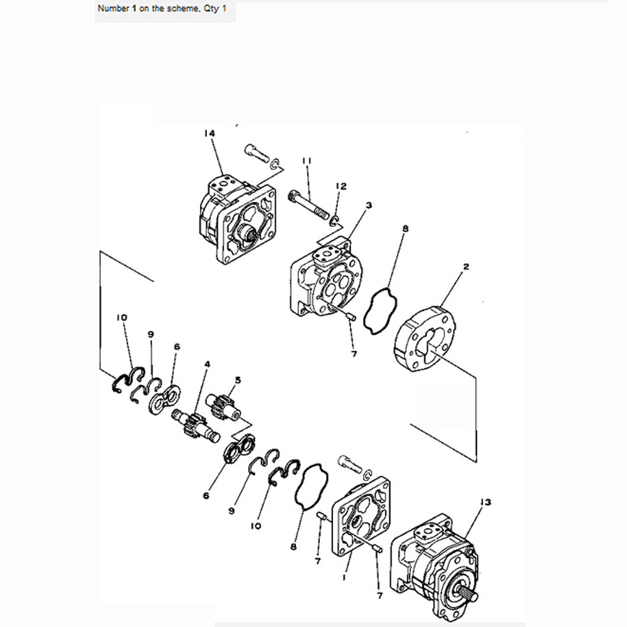 Kompatibel mit Komatsu Bagger PC100U-2 PC100L-2 PC100L-1 PC100-2 PC100-1 Hydraulische Pumpe 705-58-34000 7055834000 PC100U-2,PC100L-2,PC100L-1,PC100-2,PC100-1