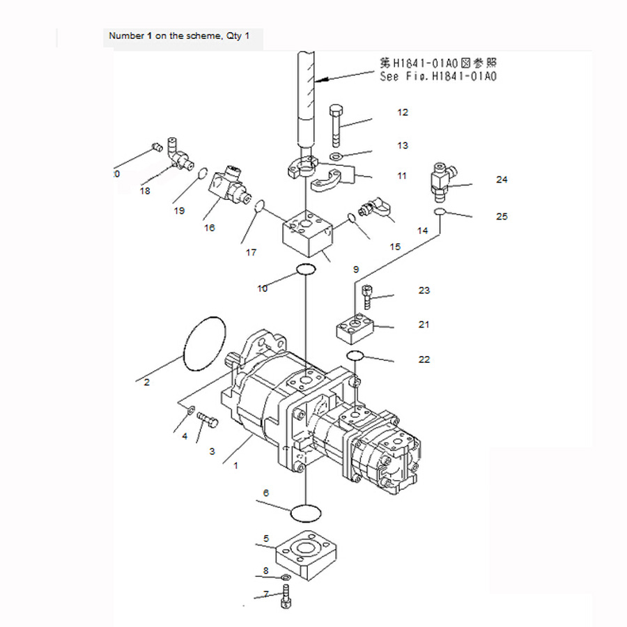 Kompatibel mit Komatsu Bagger PC1250-7 PC1100-6 PC1100LC-6 PC1100SP-6 Hydraulisch Zahnradpumpe 705-56-34360 7055634360 PC1250-7,PC1100-6,PC1100LC-6,PC1100SP-6