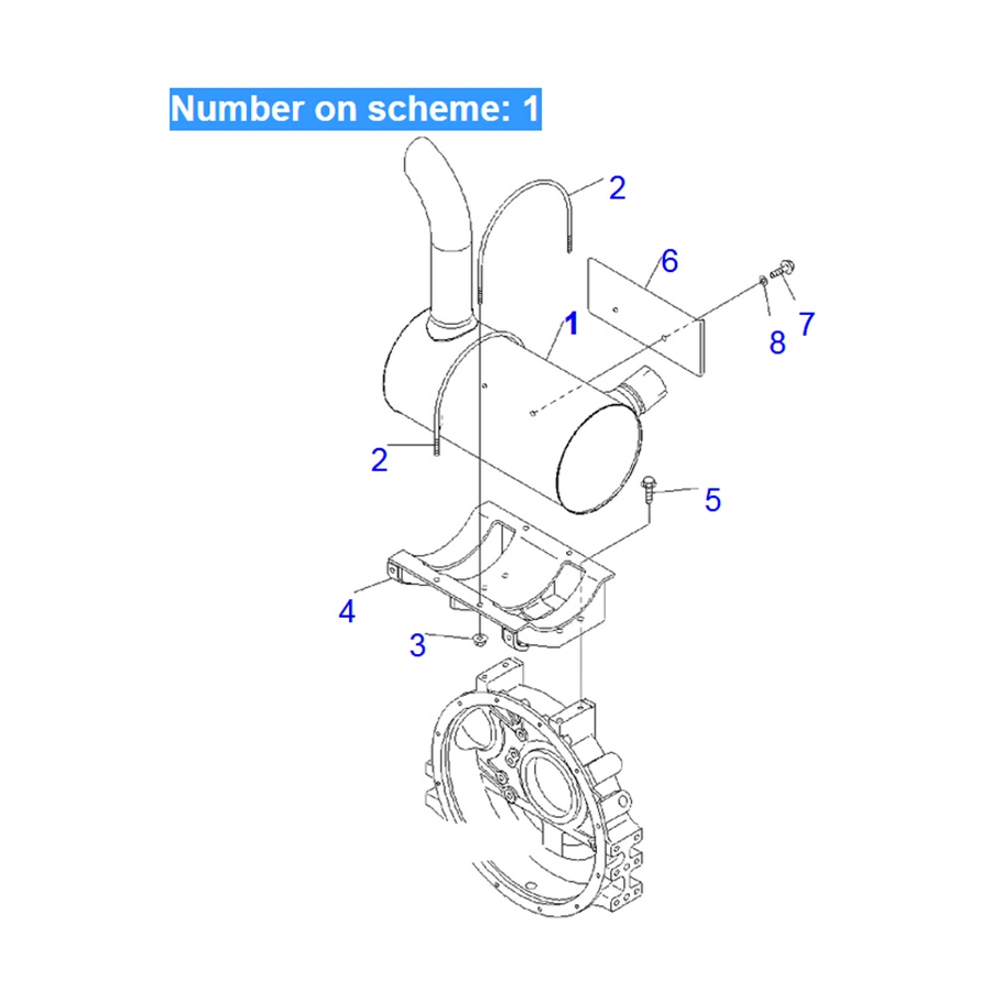 Kompatibel mit Komatsu Bagger PC138US-8 PC138USLC-8 PC118MR-8 PW118MR-8 Muffler Silencer 6271-11-5210 6271115210 PC118MR-8,PC138US-8,PC138USLC-8,PW118MR-8