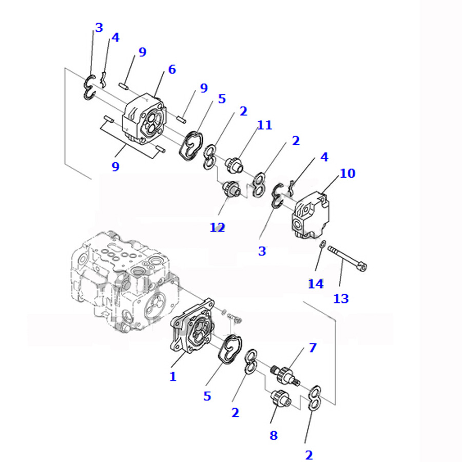 Kompatibel mit Komatsu Bagger PC220-1 PC200-1 Hydraulische Pumpe 705-56-24020 7055624020 PC200-1,PC220-1