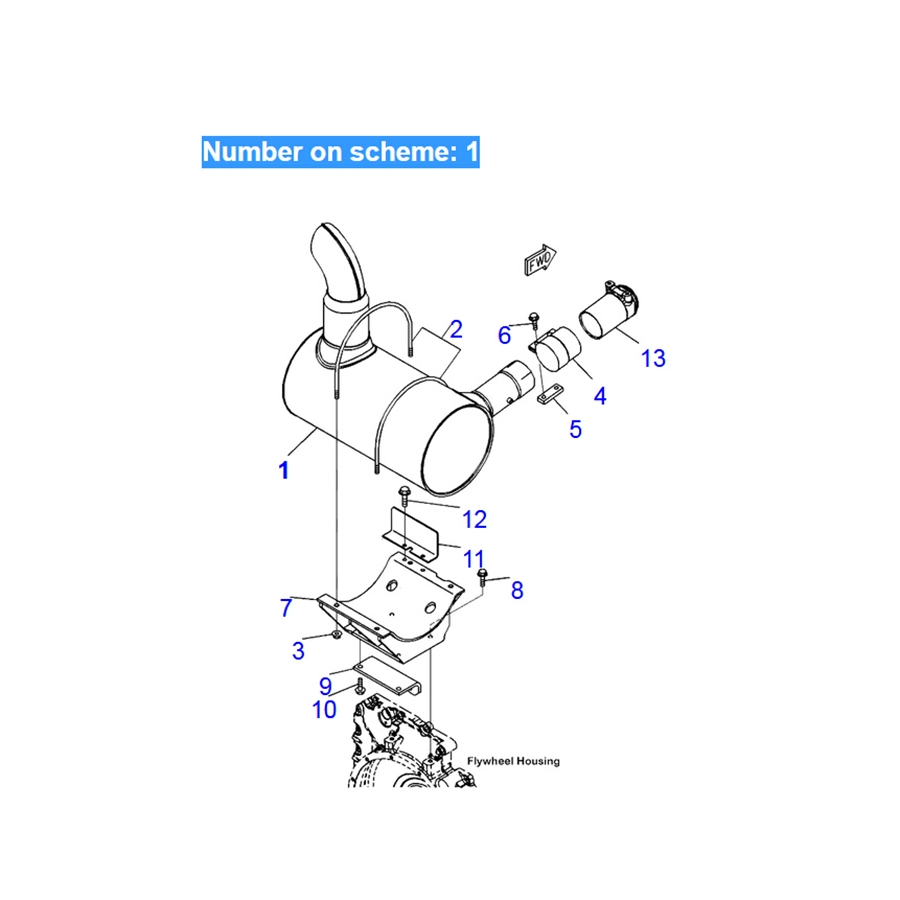 Kompatibel mit Komatsu Bagger PC308USLC-3E0 PC270-8 PC290NLC-8K PC290LC-8K PC220LL-8 PC308USLC-3E0-W1 Muffler Silencer 6754-11-5320 6738-11-5530 6738115530 PC308USLC-3E0,PC270-8,PC290NLC-8K,PC290LC-8K,PC220LL-8,PC308USLC-3E0-W1,BR380JG-1E0