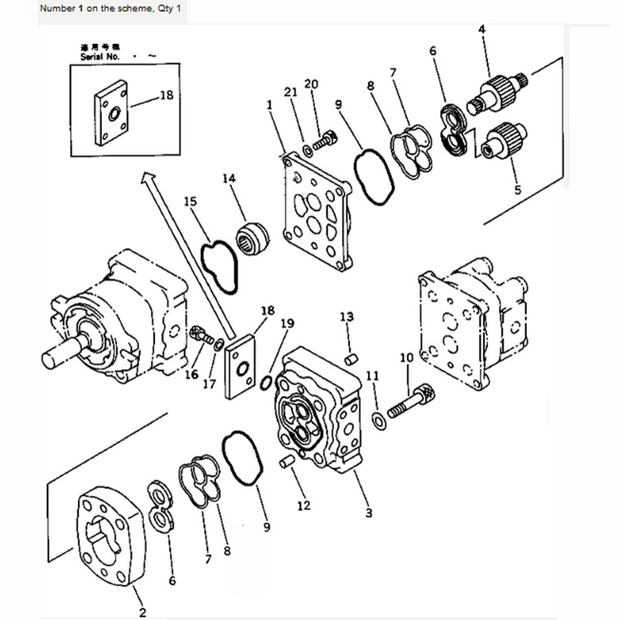 Kompatibel mit Komatsu Bagger PC40-6 Hydraulische Pumpe 705-41-08010 7054108010
