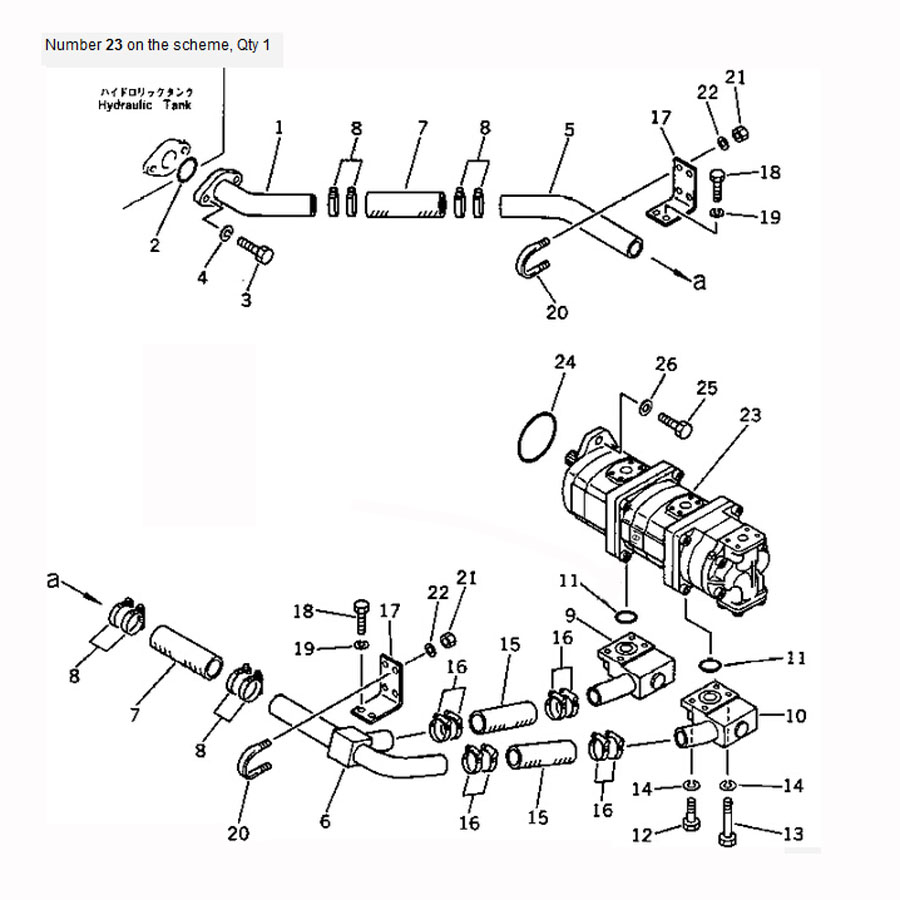 Kompatibel mit Komatsu Bagger PC60-3 PC60U-3 Hydraulische Pumpe 705-56-24080 7055624080 PC60-3,PC60U-3