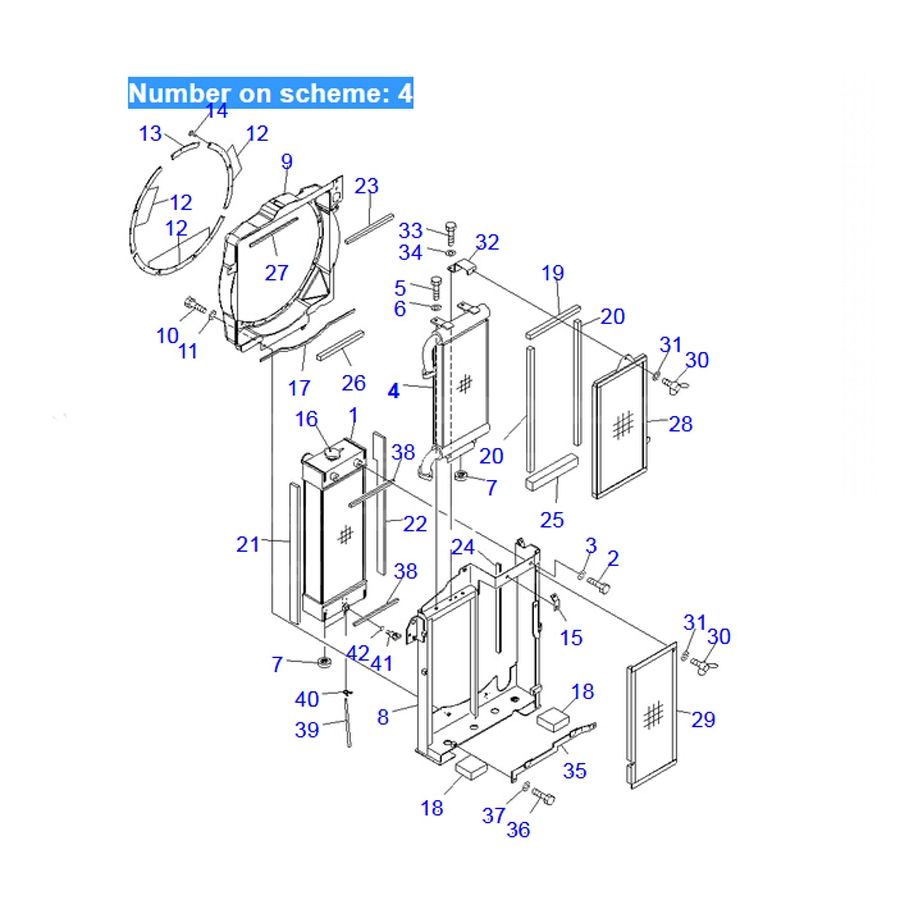 Kompatibel mit Komatsu Bagger PC78US-6 Hydraulik ?lkühler 21W-03-42121 21W0342121