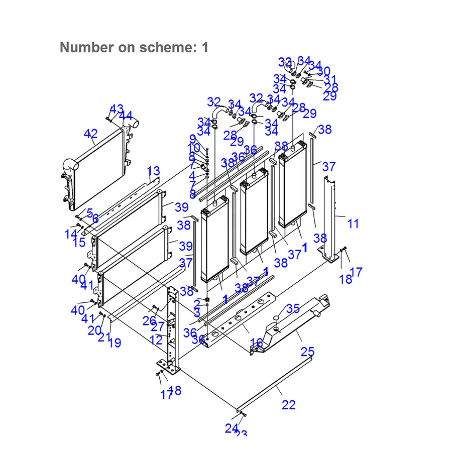 Kompatibel mit Komatsu Bagger PC800-8 PC850-8 Water Tank Radiator Core A 209-03-41210 20904110 PC800-8,PC800-8E0,PC800-8K,PC800-8R,PC800LC-8,PC800LC-8E0,PC800LC-8K,PC800LC-8R,PC800LC-8R1,PC800SE-8,PC800SE-8,PC800SE-8R,PC800SE-8R,PC800SE-8R1,PC850-8,PC80-8