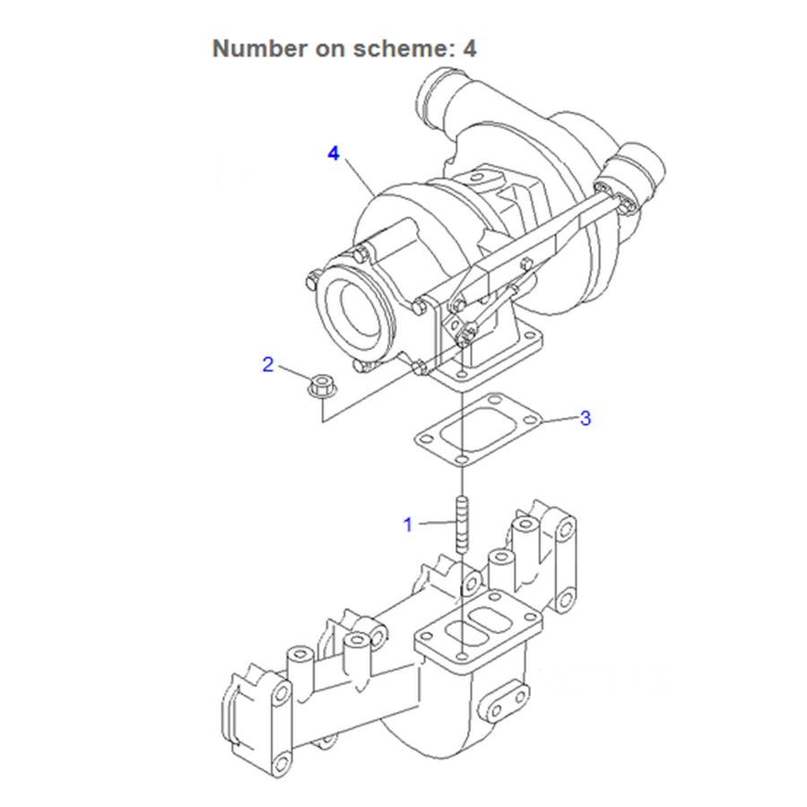 Kompatibel mit Komatsu Bagger PW128UU-1 Motor S4D102E Turbo HX35W Turbolader 6732-81-8800 6732818800