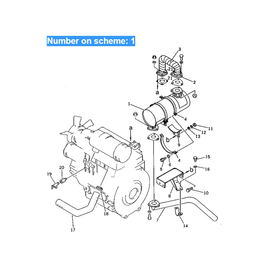 Kompatibel mit Komatsu Bagger PW30-1 PW20-1 PC30-6 PC20-6 PC38U-1 PC20-6 PC30-6 PC38U-1 Muffler Silencer YM171056-135001 J105613501 YM17105613501 PW30T-1,PW30-1,PW20-1,PC30-6,PC20-6,PC38U-1,PC20-6,PC30-6,PC38U-1