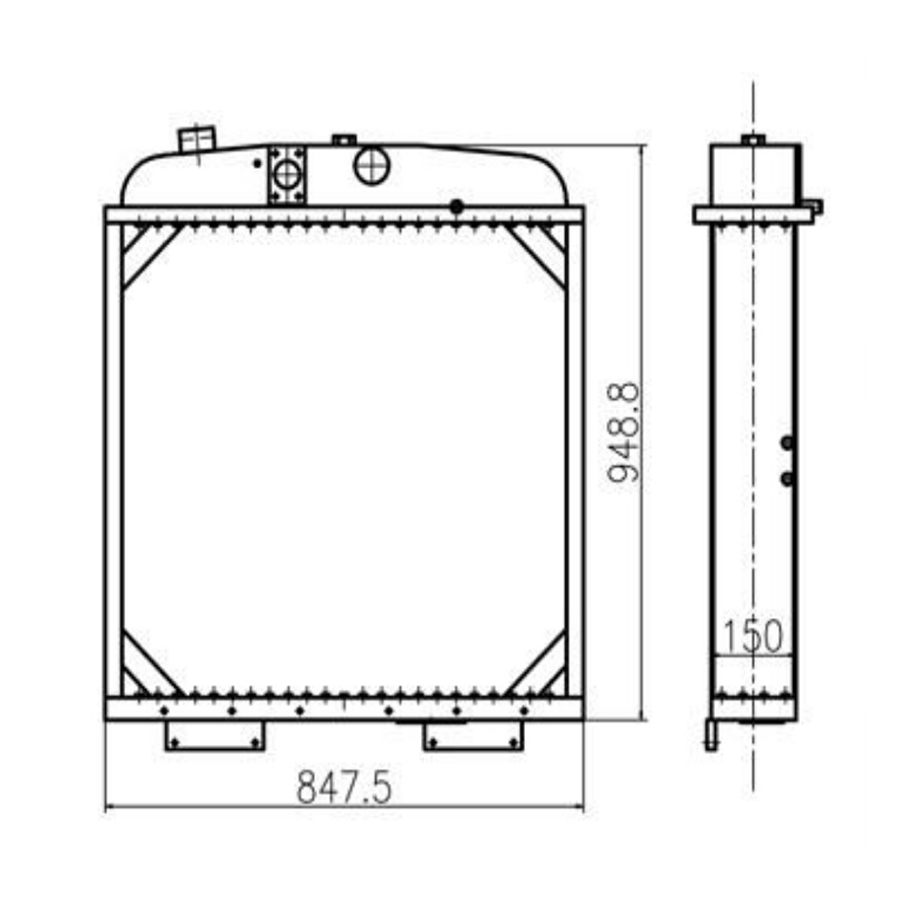 Kompatibel mit Komatsu TY220 SD22 Water Tank Radiator Core ASS'Y TY220,SD22