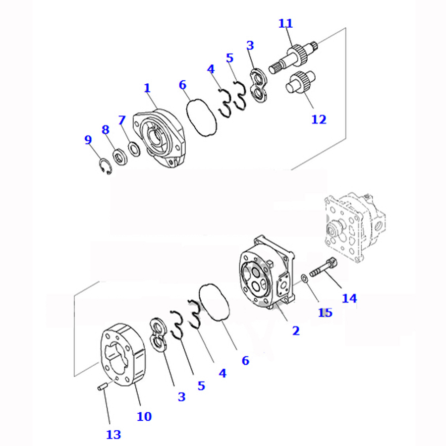 Kompatibel mit Komatsu Grader GD555-5 GD565-5 GD575-5 Getriebepumpe 705-52-21250 7055221250 GD555-5,GD565-5,GD575-5