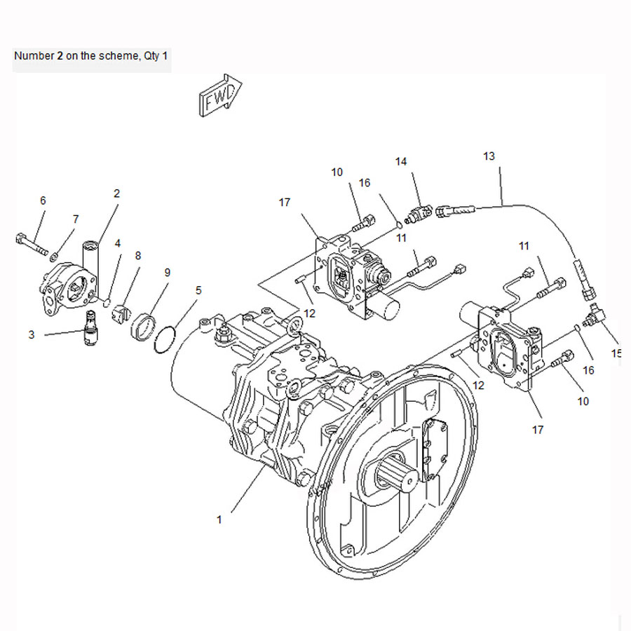 kompatibel mit Komatsu Mobile Schutt Crusher BR300S-1 BR500JG-1 Hydraulik Pumpe 704-24-26430 BR300S-1,BR500JG-1