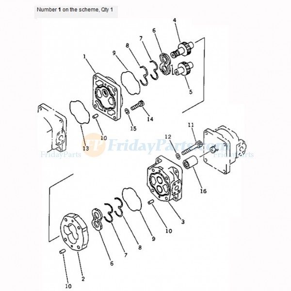 Perfekter Ersatz für 705-12-36340 - Für Komatsu Radlader 542 WA400 WA420 Hydraulik Pumpe 7051236340 542,WA400,WA420