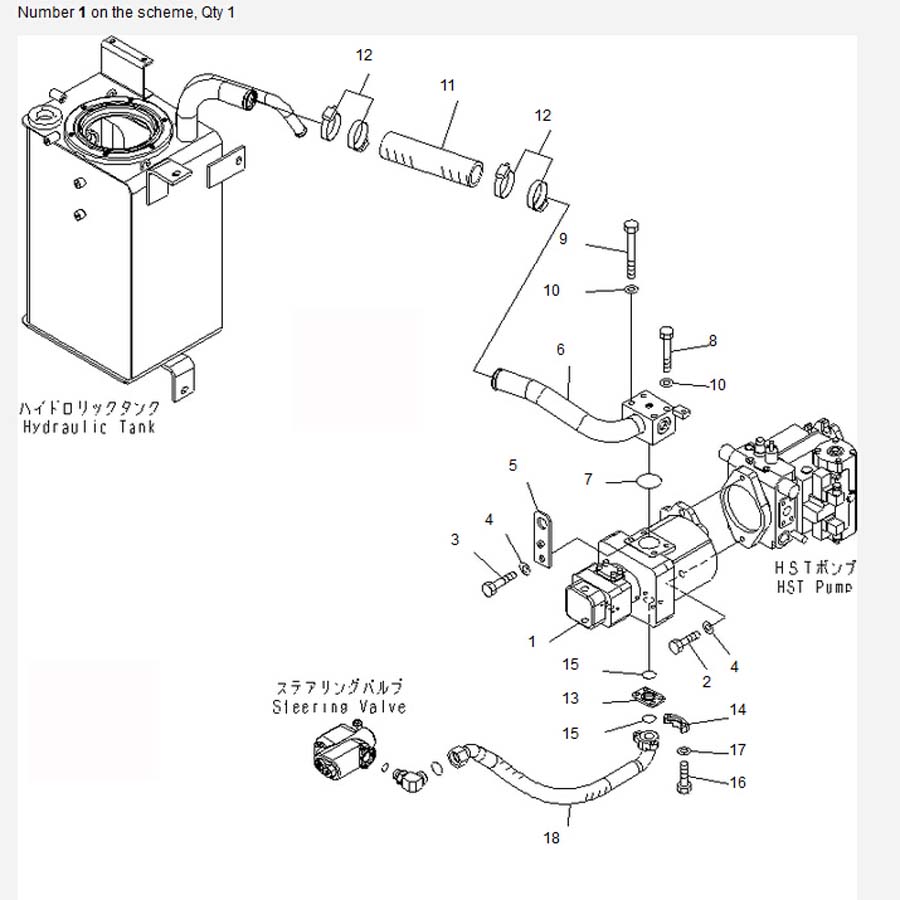 Kompatibel mit Komatsu Radlader WA150-5 WA150PZ-5 Hydraulische Pumpe 705-56-346990 7055634690