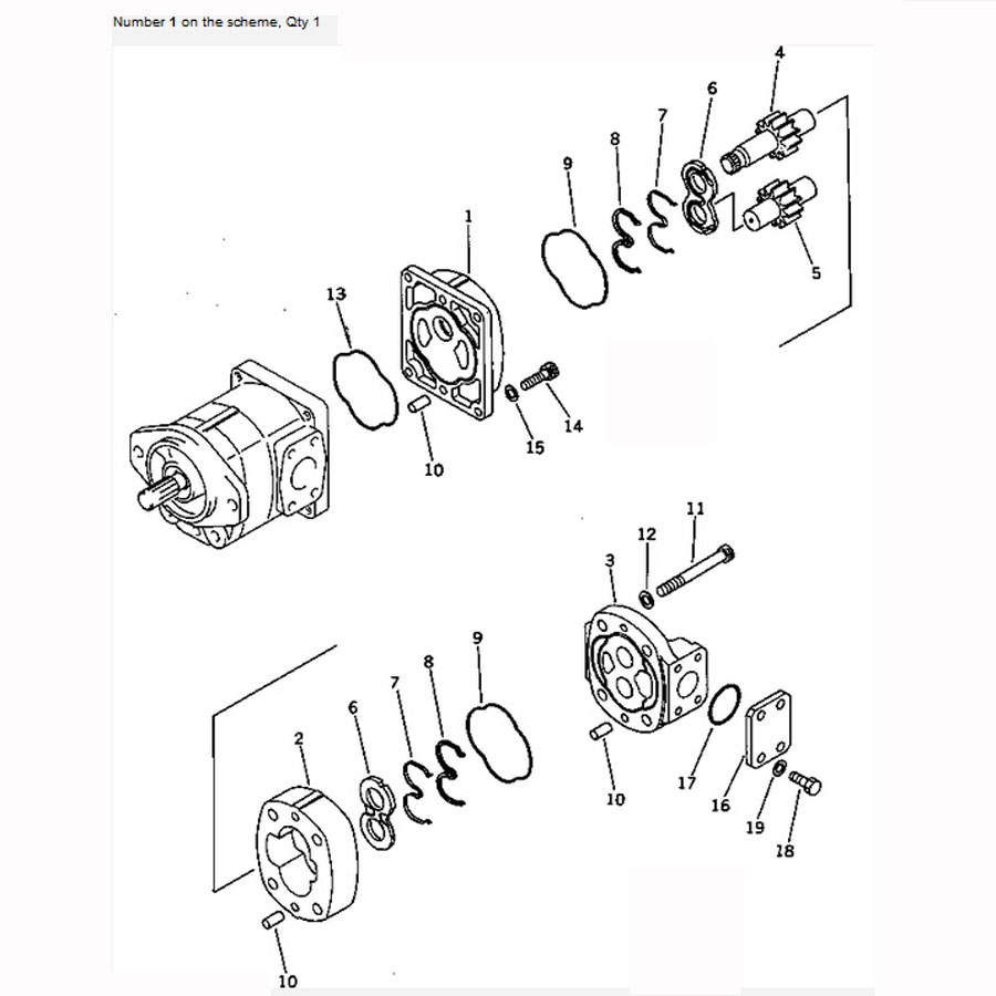 Kompatibel mit Komatsu Radlader WA200-1 Hydraulikpumpe 705-51-20150 7055120150