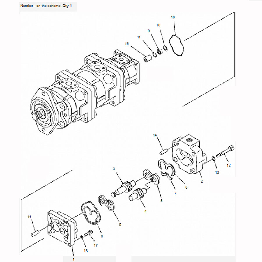 Kompatibel mit Komatsu Radlader WA200-5L WA250L-5 WA320-5L Hydraulik ?lpumpe 705-41-056990 7054105690 WA200-5L;WA200PT-5L;WA250-5L;WA250L-5;WA250PT-5L;WA250PTL-5;WA320-5L;WA320L-5