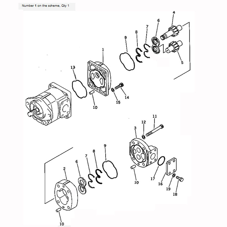 Kompatibel mit Komatsu Radlader WA250-1 WA250-1LC Hydraulische Pumpe 705-51-20240 7055120240 WA250-1,WA250-1LC
