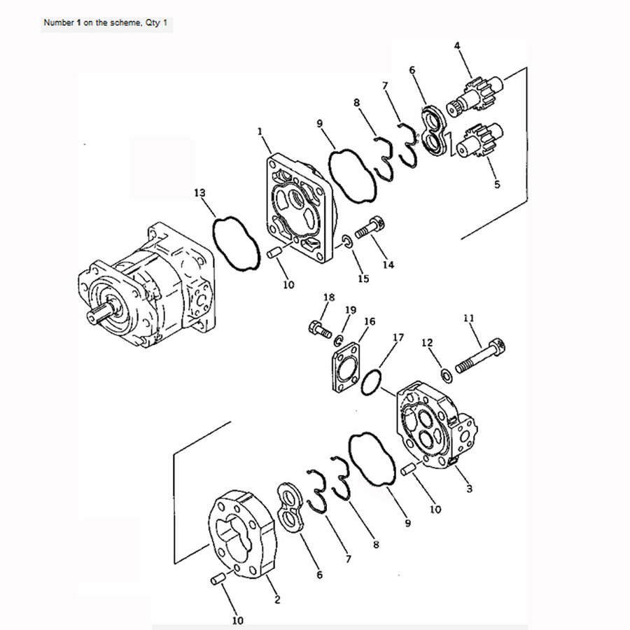 Kompatibel mit Komatsu Radlader WA350-1 Lader und Lenkpumpe 705-52-30190 7055230190
