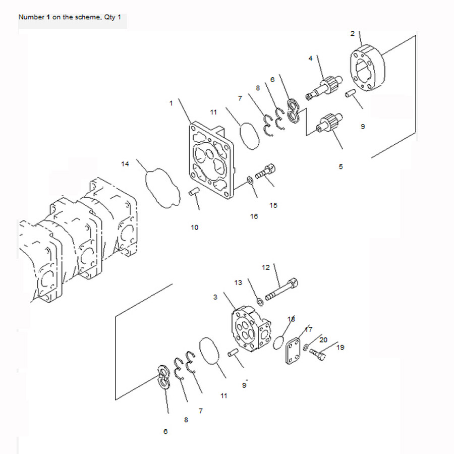 Kompatibel mit Komatsu Radlader WA380-3 WA380-3-X WA380-3MC Hydraulikpumpe 705-3-28540 7053328540 WA380-3-X;WA380-3;WA380-3MC;WA350-3A
