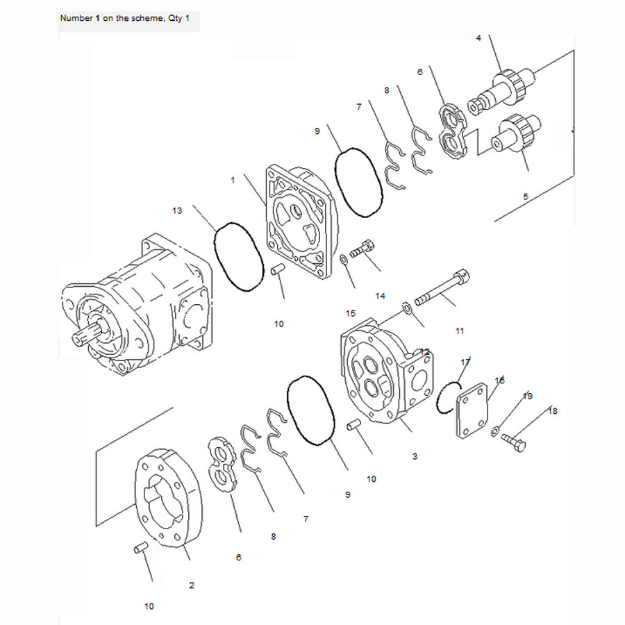 Kompatibel mit Komatsu Radlader WA380-3-X WA380-3 Hydraulikpumpe ASS'Y 705-51-20440 7055120440 WA380-3-X,WA380-3