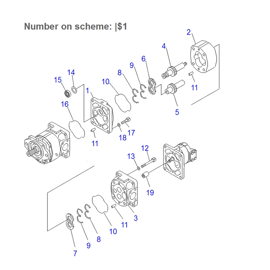 Kompatibel mit Komatsu Radlader WA380-5 WA400-5 WA430-5Gear Pumpe 705-21-39070 WA380-5L,WA380-5-SN,WA380-5-TN,WA380-5,WA400-5,WA400-5L,WA430-5