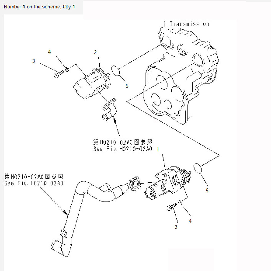 Kompatibel mit Komatsu Radlader WA450-3L WA450-3LL Hydraulik ?lpumpe 705-56-43020 7055643020
