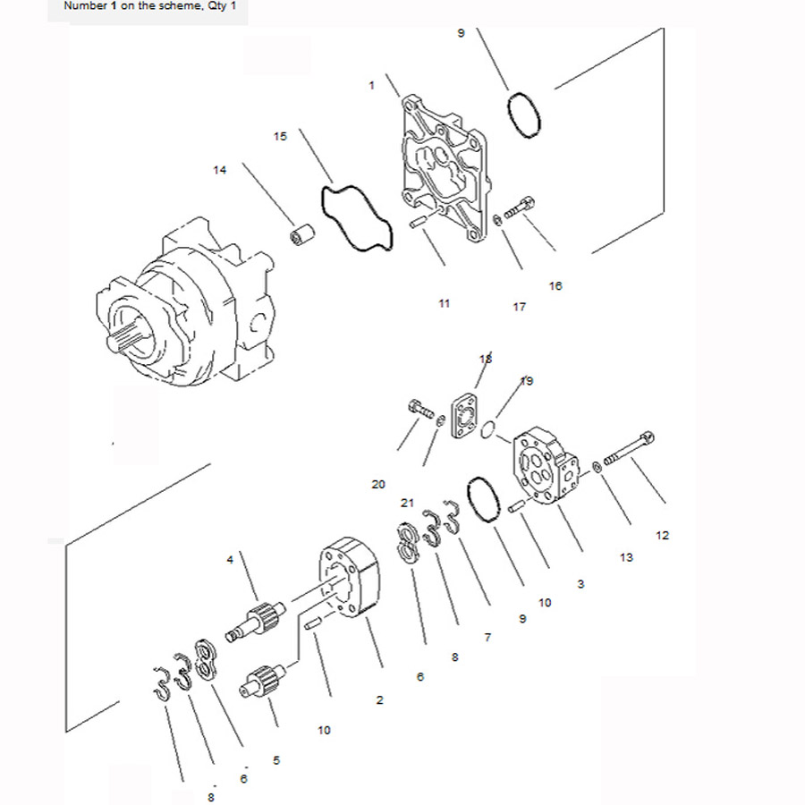 Kompatibel mit Komatsu Radlader WA450-3 WA470-3 WA450L-3 Hydraulische Pumpe 705-36-29540 7053629540 WA450-3,WA470-3,WA450L-3,WA450-3A-TW,WA450-3MC