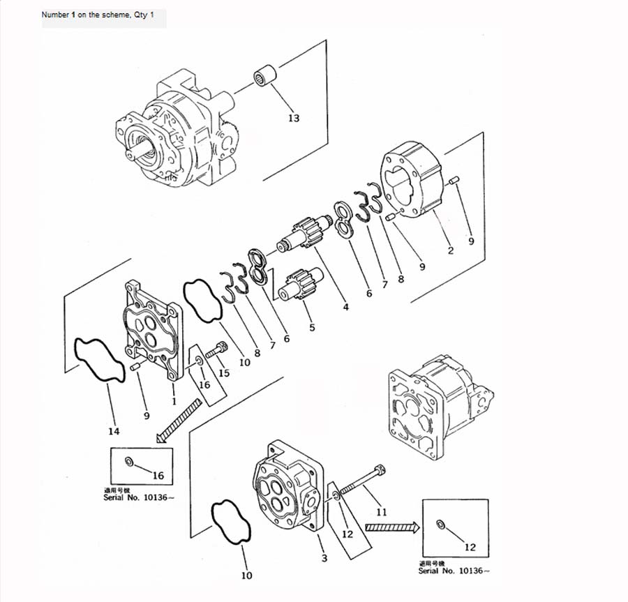 Kompatibel mit Komatsu Radlader WA600-1 WA600-1H WA600-1L Hydraulische Pumpe 705-58-46001 705-58-46000 7055846000 7055846001 WA600-1,WA600-1HWA600-1L