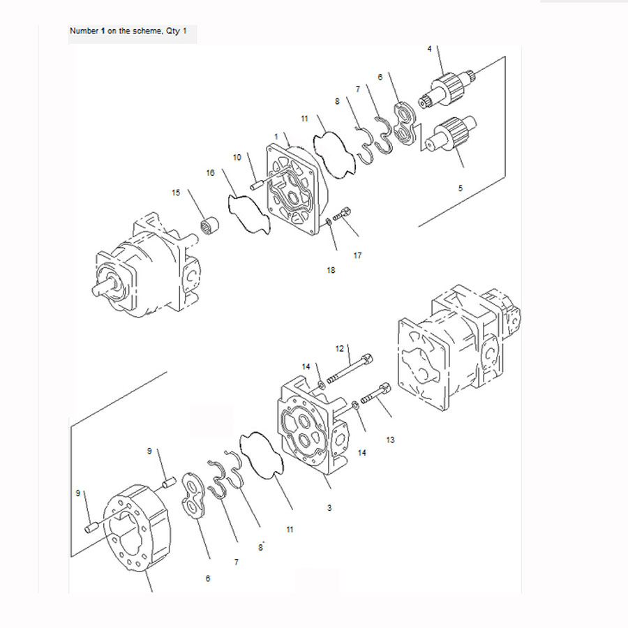 Kompatibel mit Komatsu Radlader WA600-1 WA600-1H WA600-1L Hydraulische Pumpe 705-58-47000 7055847000 WA600-1,WA600-1HWA600-1L