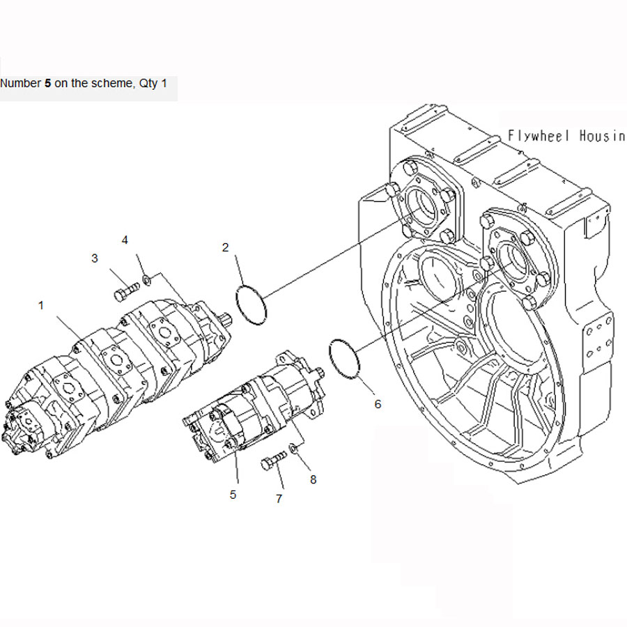 Kompatibel mit Komatsu Radlader WA600-3 WA600-3D Hydraulische Pumpe 705-52-31080 7055231080 WA600-3,WA600-3D