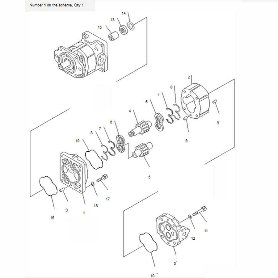 Kompatibel mit Komatsu Radlader WA600-3 WA600-3D WD600-1 Hydraulische Pumpe 705-22-401000 7052240100 WA600-3,WA600-3D,WD600-1,WF650T-3