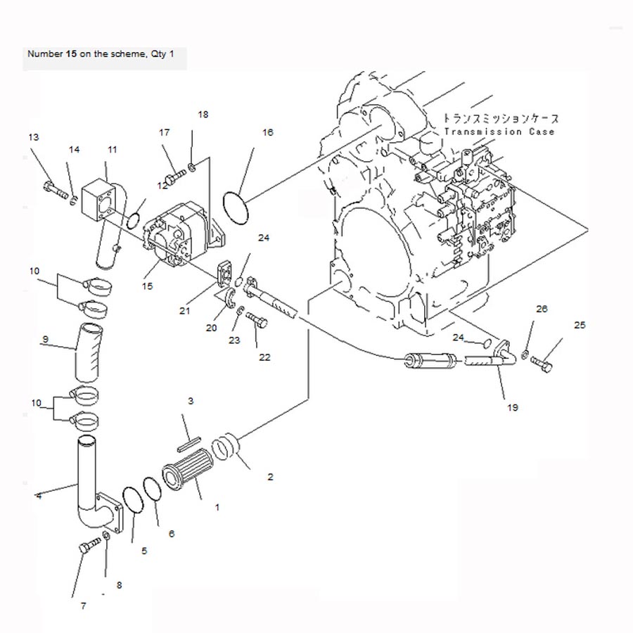 Kompatibel mit Komatsu Radlader WF450-3 WF450T-3 Getriebepumpe 705-22-40070 705224070
