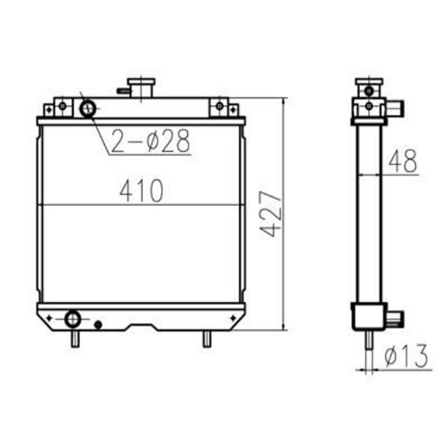 Kompatibel mit Kubota B2400 Wassertank-Strahler Core ASS'Y