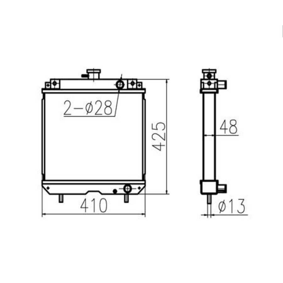 Kompatibel mit Yanmar EE213 Water Tank Radiator Core ASS'Y 119255-44501 11925544501