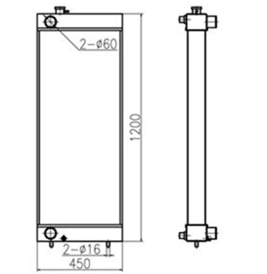 Kompatibel mit Case Bagger CX290 Water Tank Radiator Core ASS'Y LN00087 LN00087 LN001710 LN002120