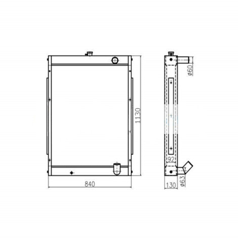 Kompatibel mit Hyundai Bagger R265-7 Water Tank Radiator Core ASS'Y Hyundai Bagger R265-7ModellHyundai Bagger R265-7