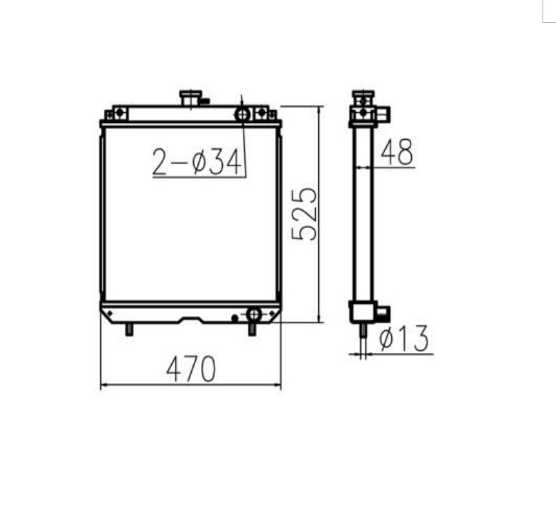 Kompatibel mit Yanmar Water Tank Radiator Core ASS'Y 184014-44011 18401444011