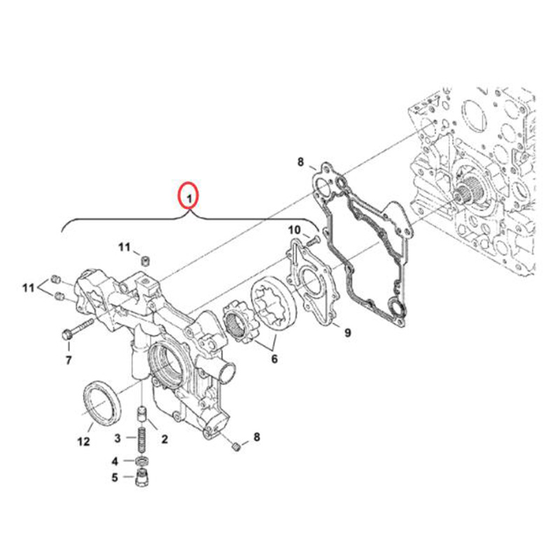 Direkter Ersatz für Kubota Motor V3307 Bobcat Skid Steer Loader S630 - Frontabdeckung 7008527