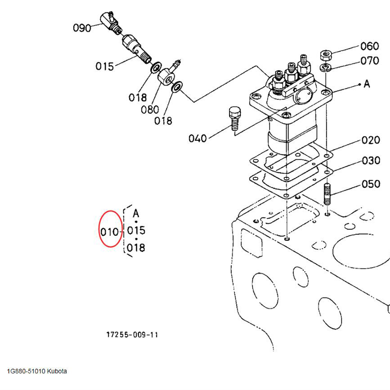 Konzipiert für Kubota Motor D1403 - Kraftstoffinjektion Pump Assembly 1G880-51010 1G88051010 KJ-T130DX-AUS, SQ-1120-AUS[<=E1202], SQ-1120-AUS[>=F0507], SQ-1120-STD, SQ-1140-STD, SQ-3150-AUS[<=E1012], SQ-3150-AUS[>=F0931], SQ-314-STD-380, SQ-3170, SQ-3170-