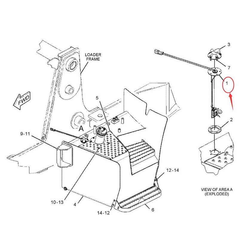 Auf Caterpillar CAT 434E 444E abgestimmt Backhoe Loader 3054C Motor - Kraftstoffpegel Sender 223-4942 2234942 CA2234942 434E, 444E