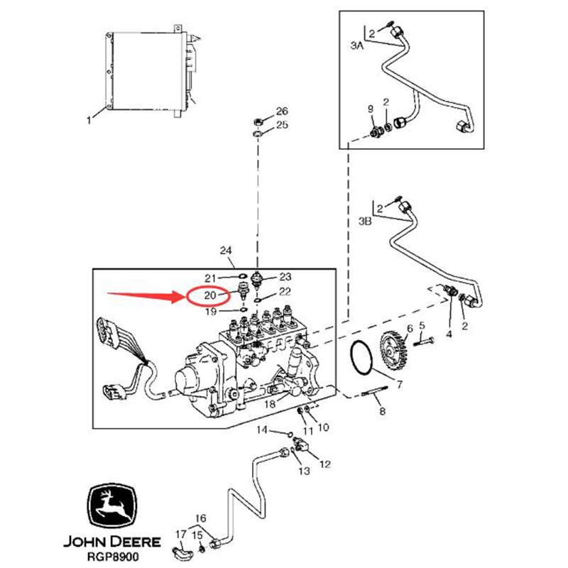 Ma?geschneidert für John Deere 750C-II 770C 644H 250D - Kraftstofftemperatursensor RE506424 750C-II, 770C, 644H, 250D