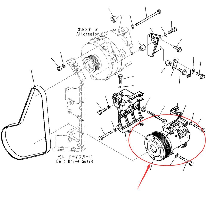 Hergestellt für Komatsu SAA6D170E-5C SAA6D170E-5C-01 SAA6D170E-5CR-W Motor PC1250-8 Bagger - hohe Qualit?t Klimaanlage Kompressor 14X-911-7112 14X9117112 14X-911-7110 14X9117110 PC1250-8, PC1250LC-8, PC1250SP-8