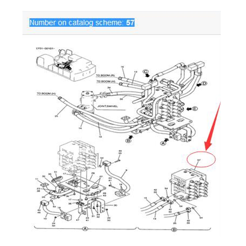 Speziell für Kobelco Bagger SK450-6 SK450-6E SK850 - Hydraulische Hauptsteuerung Ventil Assy LV30V00009F1 SK450,SK450-6,SK450-6E,SK460,SK460-8,SK850,EC480