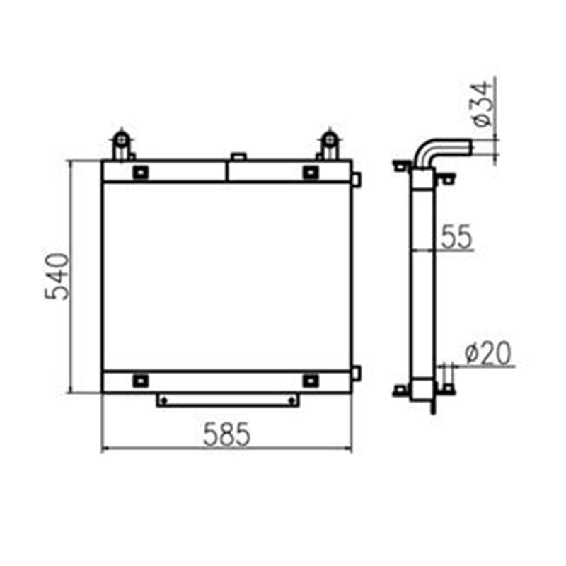 Funktioniert gut mit Hyundai Bagger R55-7 R55W-7 - Hydraulisch ?lkühler 11M8-40032 11M840032 R55-7, R55W-7