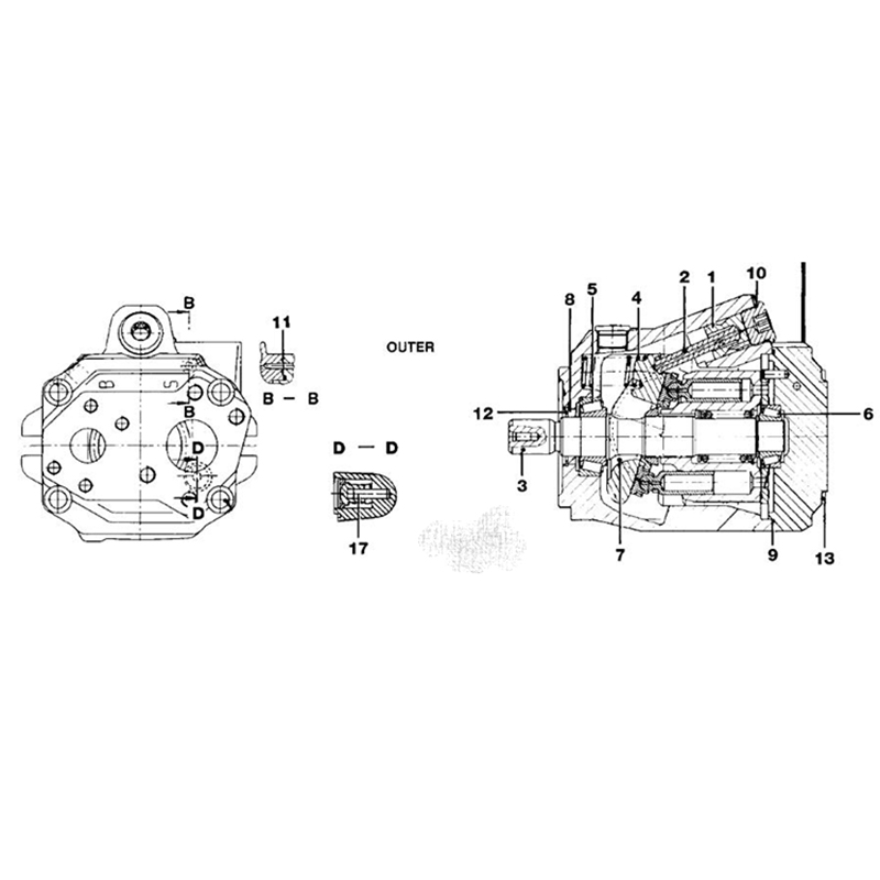 Hergestellt für Volvo Loader L70C L70B L70D - Hydraulische Pumpe 11706188 11998849 VOE 11706188 VOE11706188 VOE11998849 VOE 11998849 R986110502 L70C, L70B, L70D, BM L70C, BM L70B