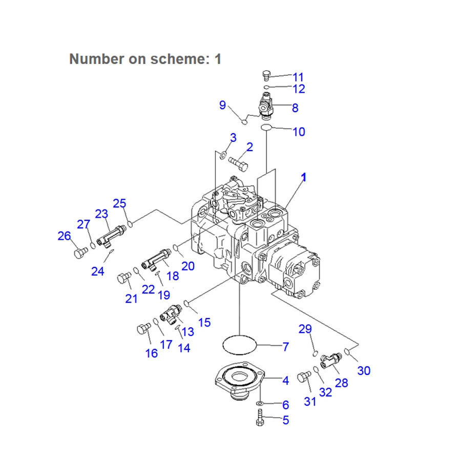 Hergestellt für Komatsu Bagger PC35MR-2 PC35MR-2-A PC35MR-2-B - Hydraulikpumpe ASS'Y 708-3S-00511 708-3S-00512 708-3S-00513 708-3S-00514 708-3S-00514 708-3S-00514.7083S00511 7083S00512 7083S00513 7083S00514 PC35MR-2,PC35MR-2-A,PC35MR-2-B