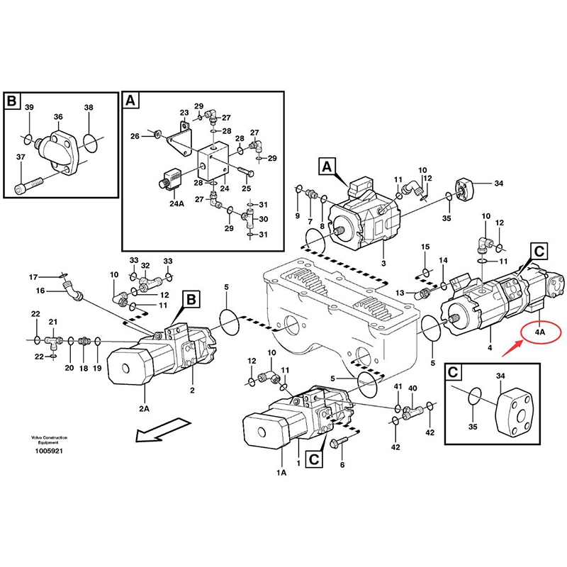 Direkter Ersatz für Volvo Articulated Haulers A35D A40D - Hydraulische Pumpe VOE11707970 VOE 11707970 A35D, A40D