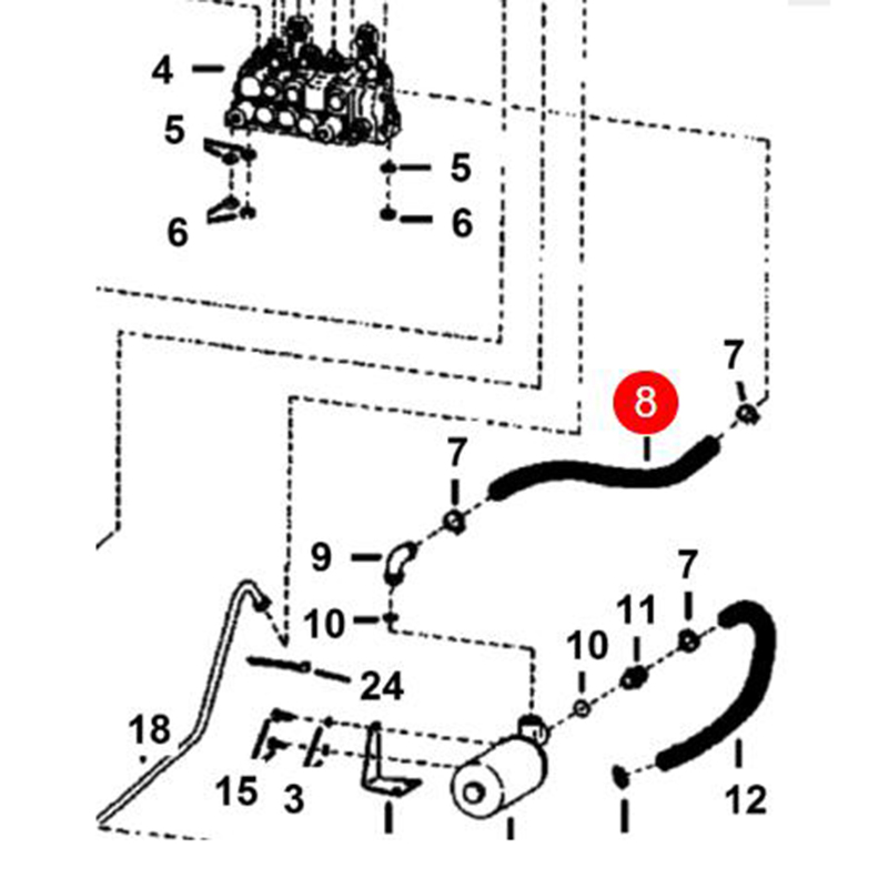 Ma?geschneidert für Bobcat Bagger 225 231 325 - Hydrostatisch Schlauch (verkauft durch den Fu?) 6673825 6812794 1310909B 6590820 225, 231, 325, 328, 329, 331, 334, 335, 337, 341, 970, 974, 975, 5600
