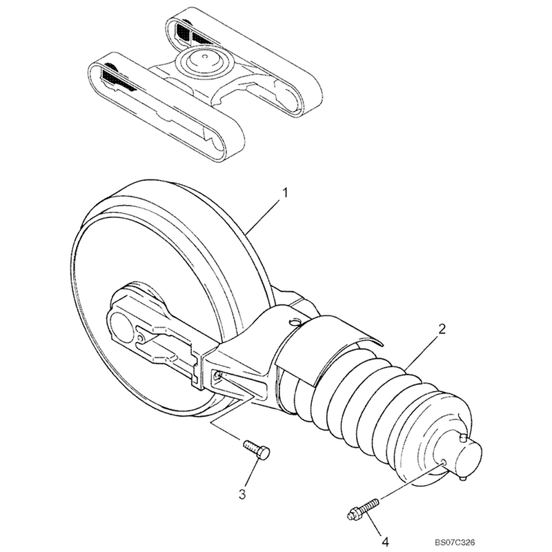 Funktioniert gut mit Kobelco Bagger SK290LC - Idler Assembly LC52D00006F1 & LB52D00007F2 SK290LC,SK290LC-6E,SK330LC,SK330LC-6E