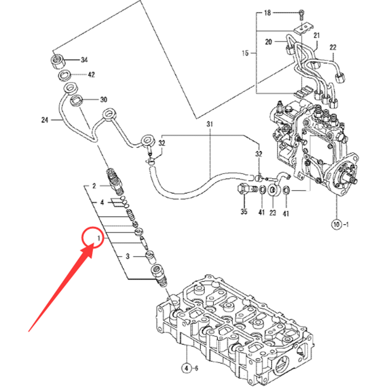 Geeignet für John Deere Cub Cadet Hitachi Yanmar 3TNV70 2YM15 3YM30 Motor - Injector 119515-53001 11951553001